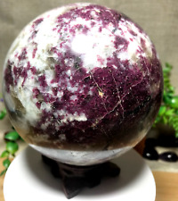 1955g Natural plum blossom tourmaline rubellite gemstone ball crystal sphere 02 picture