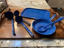 vintage blue enamel cookware picture