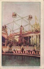 Amusement Park Ferris Wheel & Miniature Railway White City Chicago Postcard picture