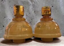 Set of 2 Large Amber Glass Shades~Hans Agne Jacobsson~Encased~8 1/2” Tall~MCM picture