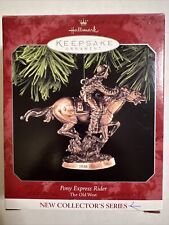 1998 Hallmark Pony Express Rider Ornament Bronze Tones  w/ Box picture