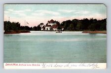 Detroit MI-Michigan, Artificial Lake, Belle Isle, Antique, Vintage Postcard picture