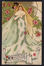 c1908 Schmucker Fairy Queen series Youth's Garden by Herrick Mottoes postcard picture