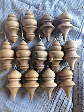 13 Wood Lathe Hand Turned Spindle Christmas Tree Ornament Handmade Finial Lot picture
