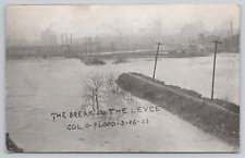 Great Flood of 1913 The Break in the Levee Dayton OH Antique Postcard - Unposted picture