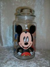 Vintage Disney Mickey Minnie Mouse Donald Duck Anchor Hocking Glass Candy Jar picture