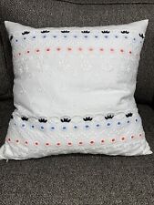 Kate Spade white eyelet sequin decorative pillow 18”x18” waterfowl & down picture