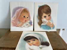 3 Vintage Francis Hook Northern Paper Mills Tissue Girls Prints 1960s picture