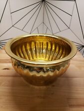 Brass Ribbed Planter 4H×7.5W Shiny picture