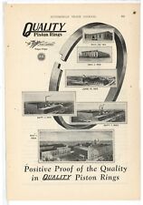 1924 Quality Piston Rings Ad: Six Different Factory Pics, 1911-1924. Muskegon MI picture