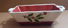 Hobby Lobby CHRISTMAS TRADITION 2013 Rectangle Red White Speckled Loaf Pan picture