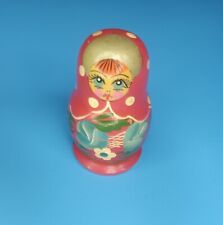 One Russian Vintage Wood Nesting Doll picture