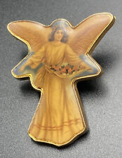 Vintage 1998 Artique Angel Enamel Lapel Pin w/ Butterfly Clutch - 1 1/4