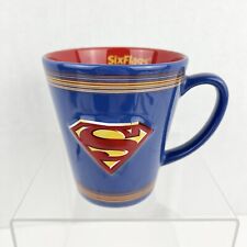 DC Superman Blue Coffee Mug Six Flags Superhero Mug picture