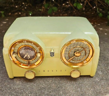 Vintage 1950s MCM Crosley Dashboard Bakelite Clock Radio ~ Mint Green/WORKS picture