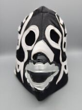 Mexican Wrestling Mask Black & White with Back Straps Adult Size Made in MX picture