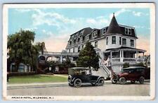 1923 WILDWOOD NJ ARCADIA HOTEL OLD CARS ANTIQUE POSTCARD TO MILFORD DELAWARE picture