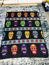 Fleece Blanket unique Southwest Day of the Dead designs Skulls Multicolor 60x80 picture