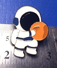 Space Badge Pin Astronaut holds the Moon in his arms picture