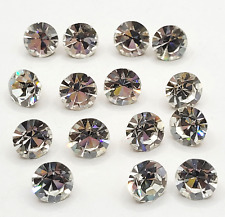 15 Faceted Clear Glass Rhinestone Fancy Vintage Collector Shank Style Button picture