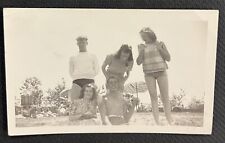 FOUND VINTAGE PHOTO PICTURE Men And Women At The Beach picture