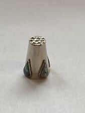 Thimble Abalone Mother of Pearl Alpaca Silver Mexico Vintage picture