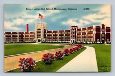 MONTGOMERY, AL Alabama   SIDNEY LANIER HIGH SCHOOL  Linen Postcard picture