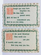 c. 1900 2 Greeting Postcards Scalloped Edges picture