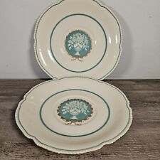 Rosenthal Continental Ivory Classis Teacups Turquoise Center Saucers Set of 2 picture
