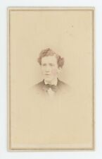 Antique Hand Tinted CDV Circa 1860s Handsome Young Man Bow Tie Mount Vernon, NY picture