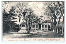 1909 Soldier's Monument Town Hall Kingston MA Massachusetts Postcard - Damaged picture