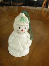 Belleek Christmas Bell Ornament Golfer Snowman #2660 picture