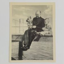 Founder Of Boys Town Father Flanagan Fishing with Boy and Boxer Dog Photograph picture