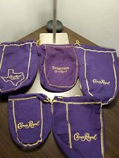 Lot of 5 Purple Crown Royal Bags Drawstring Bags Crafts Quilt Sewing  picture