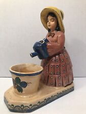 Vintage Prairie Lady Water Can Ceramic Planter 10.5” Tall Read Description Below picture