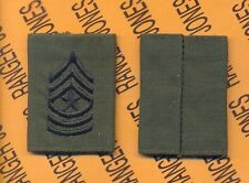 USA Enlisted SERGEANT MAJOR SGM E-9 OD green & Black slip on rank patch picture