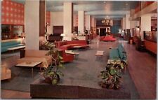 1950s Los Angeles, CA Postcard ALEXANDRIA HOTEL Lobby / Mid-Century Furniture picture