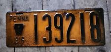 1916 Pennsylvania License Plate Penna PA 139218 Brilliant Sign  picture
