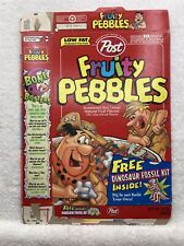 1998 Post Fruity Pebbles Cereal Box Dinosaur Fossil Kit Vtg picture