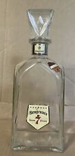 Vntg 1950s Seagrams 7 Seven Crown Glass Bottle Decanter w/Wisconsin Tax Stamp picture