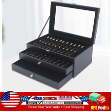36-Slots Pen Display Box Leather Pen Display Case Fountain Pen Storage Box Black picture