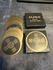 Vintage Black Jajaco Round Playing Card Complete in Box picture