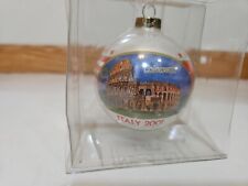Italy Colosseum Glass Ball Christmas Ornament 2001 Italian Flag On Back Vintage picture