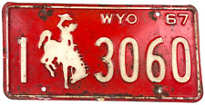 Wyoming 1967 License Plate Vintage Auto Natrona Co Garage Collector Decor picture