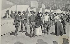 Paying the Indians for the Cherokee Strip  Frederic Remington vintage print 1896 picture