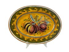 Majolica Oval Platter with Plums Design picture