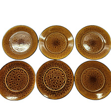 Home Trends Set of 6 Kashmir Leopard Brown 8.5 Inch Salad Plates Stoneware picture