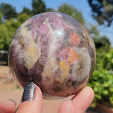 Pink Tourmaline Mix Smoky Quartz Crystal Sphere  | A Grade | 546 Grams | 1.4lbs picture