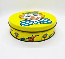 Valleybrook Farms Circus Clown Cookie Tin • Yellow • Collectible Tin picture
