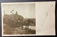 The Farmer's Return California RPPC 1908 Pasadena Horse Draw Wagon full of Hay picture